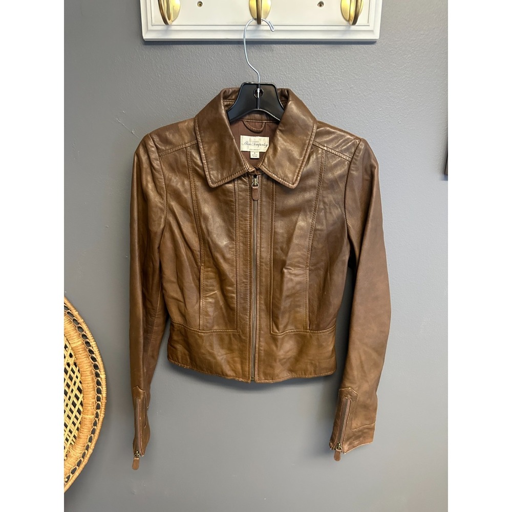 Alice Temperley Womens Size S Jacket Buttery Soft Brown Leather Moto Target